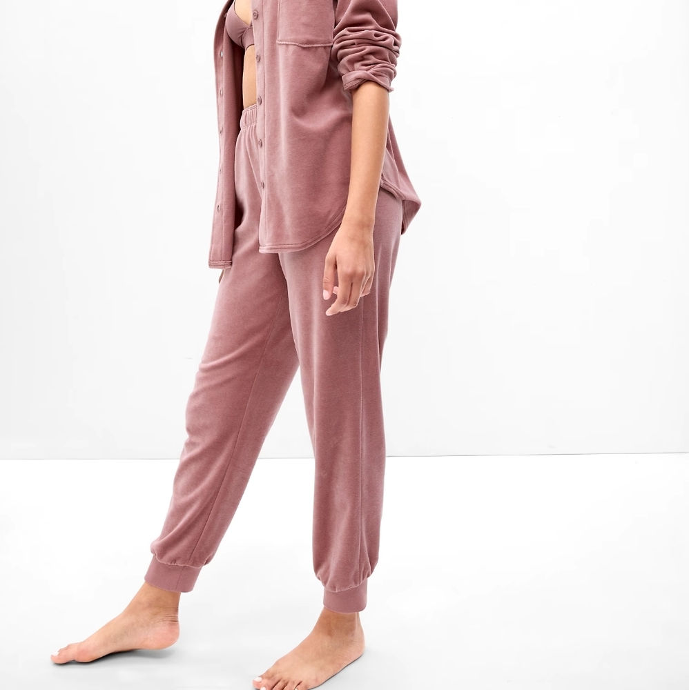 Pink Velour Jogger